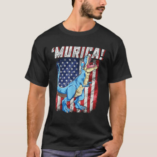 T rex 4th Juli Boys Mannen Funny Dinosaur Murica U T-shirt