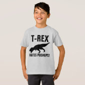 T-REX A HÂTE LES PUSHUPS ! T-shirts dinosaures (Devant entier)