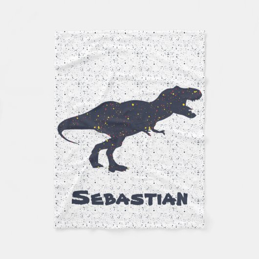 T-Rex aangepaste naam ventilatorbank, klein Fleece Deken (Voorkant)