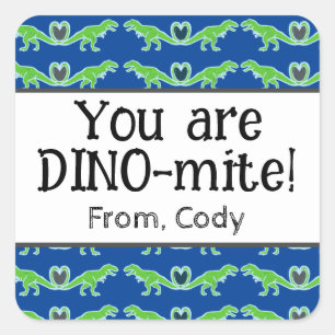 T Rex Boys Dinosaur Valentijnsdag Vierkante Sticker