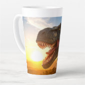 T-Rex Brul ontwerp Latte Mok (Linkerhoek)