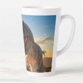 T-Rex Brul ontwerp Latte Mok (Rechts)