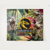 T rex brullende goede tijd achtergrond wandkleed (Voorkant (horizontaal))