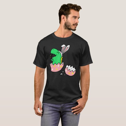 T rex Bunny Ears paster voor leraar T-shirt (Voorkant volledig)