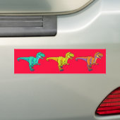T-Rex-cartoon Bumpersticker (Op auto)