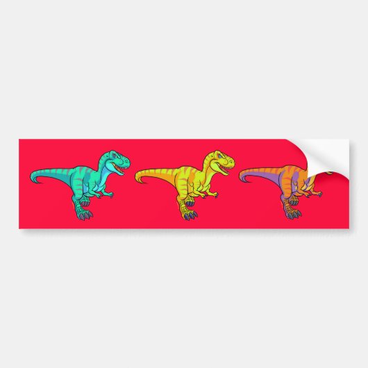 T-Rex-cartoon Bumpersticker (Voorkant)