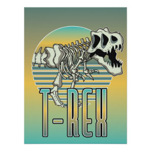 T-REX cartoon logo Perfect Poster
