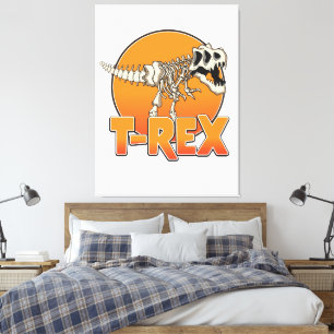 T-REX cartoonlogo Canvas Afdruk