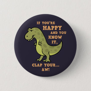 T-Rex Clap II Ronde Button 5,7 Cm