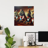 T Rex Cowboys Poster (Thuiskantoor)