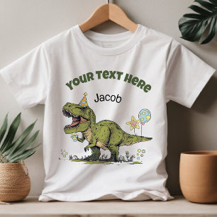 T-Rex Cute Dinosaurus Thema Feest Aangepaste Naam Kinder Shirts