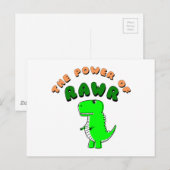 T-Rex de kracht van de RAWR Briefkaart (Voorkant / Achterkant)