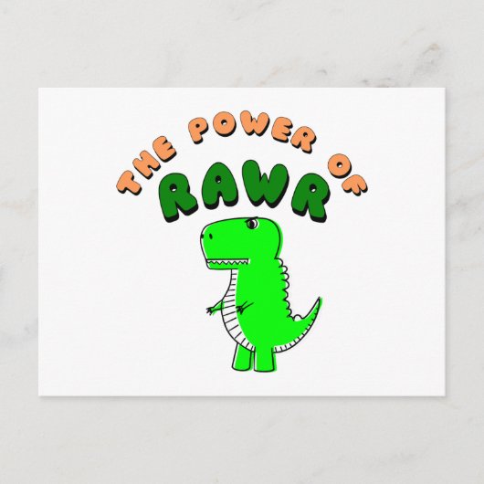 T-Rex de kracht van de RAWR Briefkaart (Voorkant)