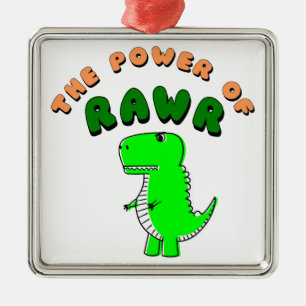 T-Rex de kracht van de RAWR Metalen Ornament