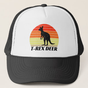 T-Rex Deer Tyrannosaurus Kangaroo - Retro Sunset Trucker Pet