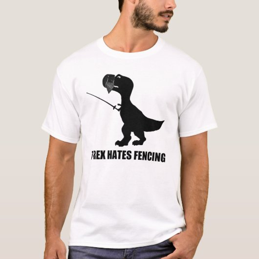 T-Rex déteste clôturer le T-shirt léger (Devant)