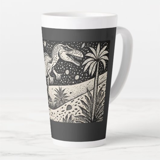 T-Rex Dinasaur Tasse en latte pour historiens (Angle droit)