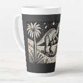 T-Rex Dinasaur Tasse en latte pour historiens (Angle gauche)