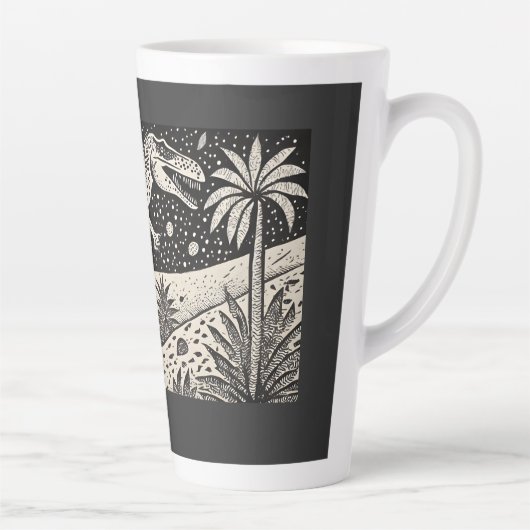 T-Rex Dinasaur Tasse en latte pour historiens (Droite)