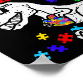 T Rex Dino I are Warrior Autism Awareness Poster (Hoek)