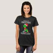 T Rex Dino Kerstmis Pajama Dino Santa Hat T-shirt (Voorkant volledig)