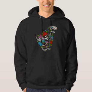 T Rex Dino Suiker Schedel Mexico Calavera Dia De L Hoodie