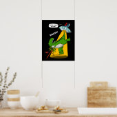 T Rex Dinosaur Alien Abduction Funny UFO Poster (Keuken)