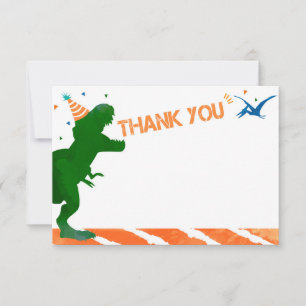 T Rex Dinosaur Anniversaire Merci Cartes de notes