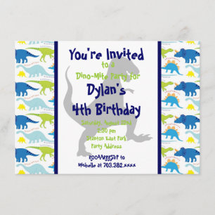 T Rex Dinosaur Anniversaires de enfants Invitation
