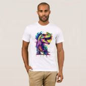 T-Rex Dinosaur Aquarelle T-Shirt Design (Devant entier)