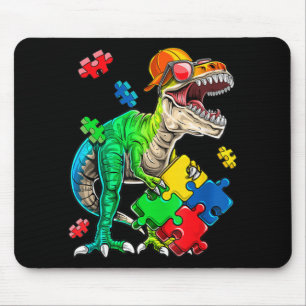 T Rex Dinosaur Autism Awareness Puzzle Piece Gifte Muismat