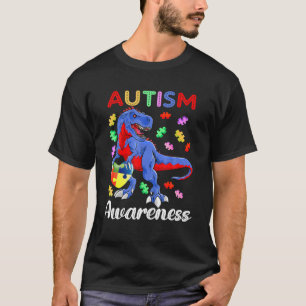 T Rex Dinosaur Autism Awareness Puzzle Piece Kinde T-shirt