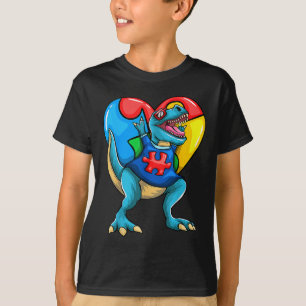 T Rex Dinosaur Autism Boys Girls Kinder T-shirt