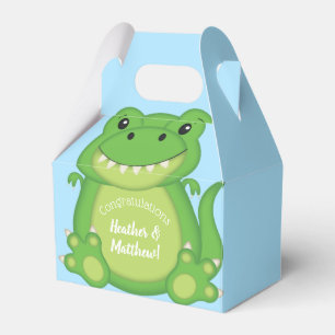 T-Rex Dinosaur Baby shower Blue Bedankdoosjes