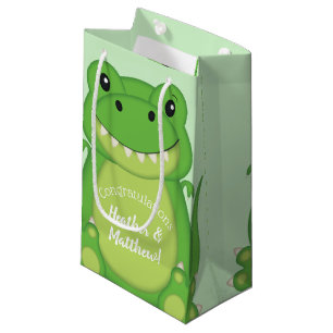 T-Rex Dinosaur Baby shower Green Klein Cadeauzakje