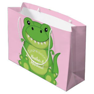 T-Rex Dinosaur Baby shower Roze Groot Cadeauzakje
