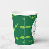 T-Rex Dinosaur Birthday Papieren Bekers (Rechts)