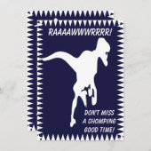 T Rex Dinosaur Birthday Party Kaart (Voorkant / Achterkant)