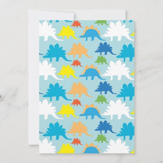 T Rex Dinosaur Birthday Party Kaart (Achterkant)