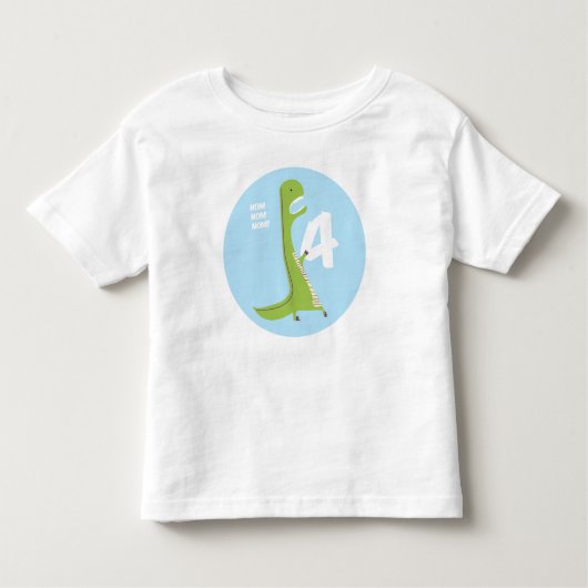 T-Rex Dinosaur Birthday Shirt | 4e verjaardag (Voorkant)