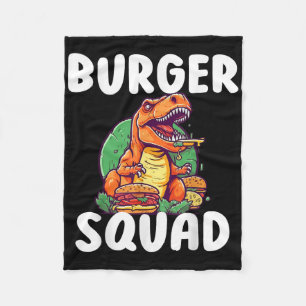 T-rex Dinosaur Burger Squad Hamburgerliefhebbers G Fleece Deken