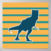 T-rex dinosaur cartoon kleurrijke jongens poster (Voorkant)