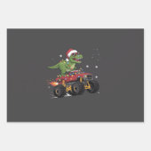 T-Rex Dinosaur Christmas Monster Truck Inpakpapier Vel (Voorkant)