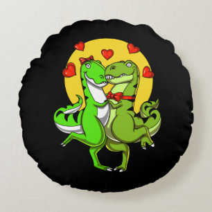 T-Rex Dinosaur Cute Couple Dancing Rond Kussen