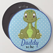 T Rex Dinosaur Daddy Baby shower Button (Voorkant /achterkant)