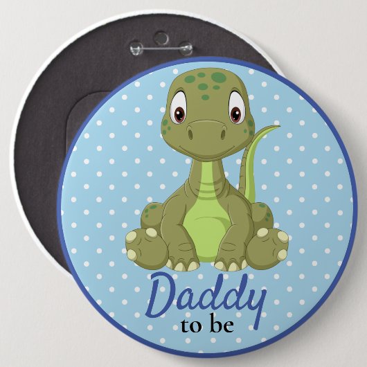T Rex Dinosaur Daddy Baby shower Button (Voorkant /achterkant)