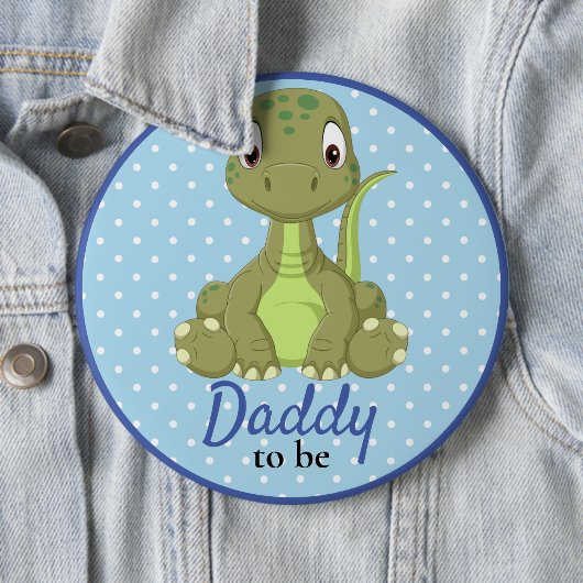 T Rex Dinosaur Daddy Baby shower Button (In situ)