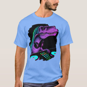 T Rex Dinosaur Dj Record Techno Music Tyrannosauru T-shirt