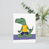 T-Rex Dinosaur Doing Yoga Briefkaart (Staand voorkant)