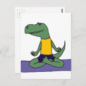 T-Rex Dinosaur Doing Yoga Briefkaart (Voorkant / Achterkant)